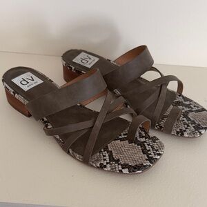 DV by Dolce Vita Snake Print Brown Sandals